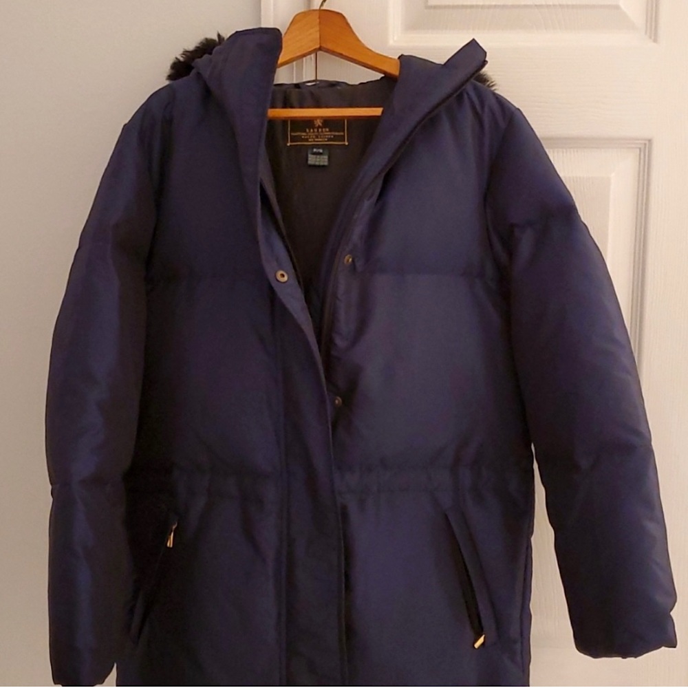 Lauren by Ralph Lauren Faux-Fur-Trim
Hooded Down Puffer Coat